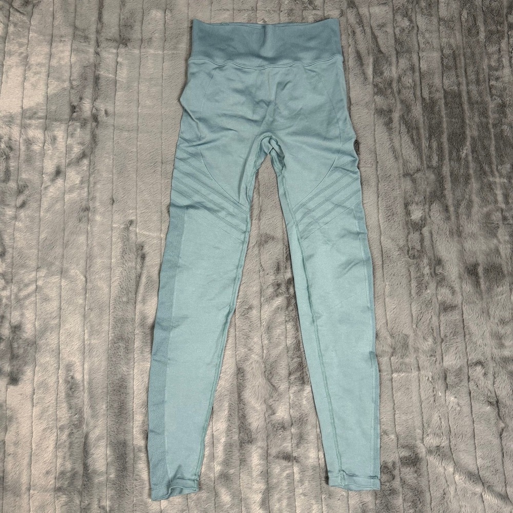 Victoria's Secret PINK Active Moto Seamless High Waist Leggings Teal Blue Small